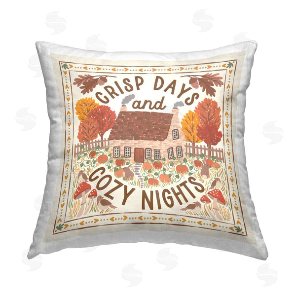 stupell industries Laura Marshall | Crisp Days & Cozy Nights Printed Throw Pillow