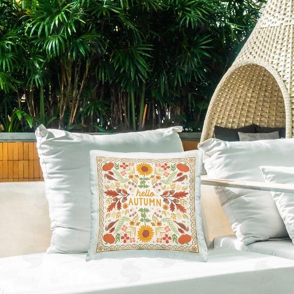 Stupell Industries Laura Marshall | Hello Autumn Pattern Printed Throw Pillow