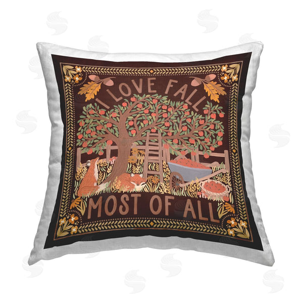 stupell industries Laura Marshall | Love Fall on Brown Printed Throw Pillow