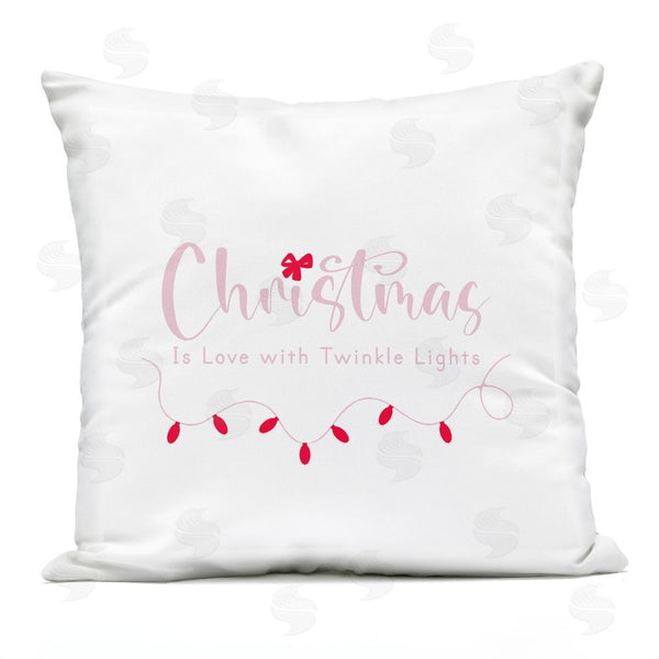 Stupell Industries Lauren Rader | Love & Twinkle Lights Christmas Printed Throw Pillow