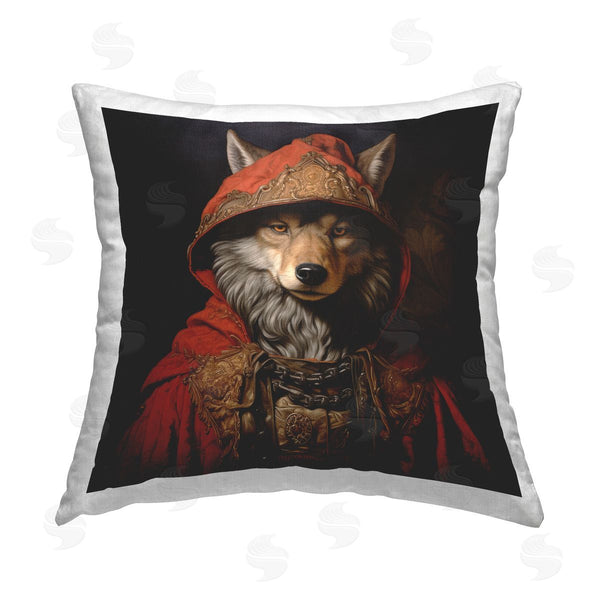 stupell industries Lazar Studio | Wolf with Red Cloak Printed Throw Pillow