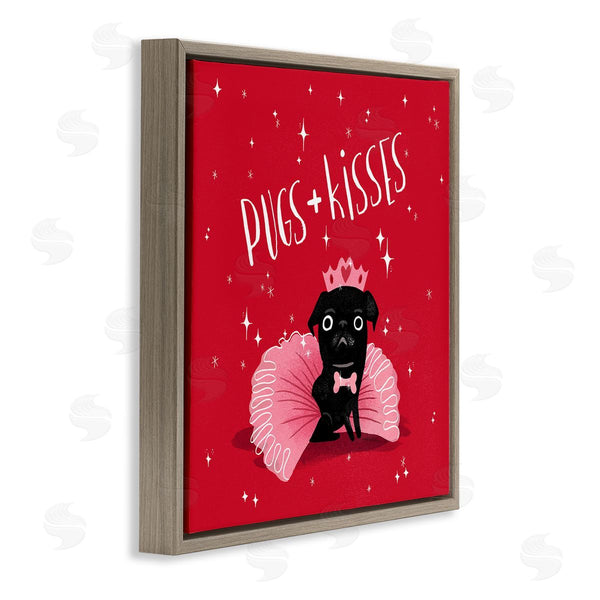 Stupell Industries Leeza Hernandez | Pugs & Kisses On Red Wall Art