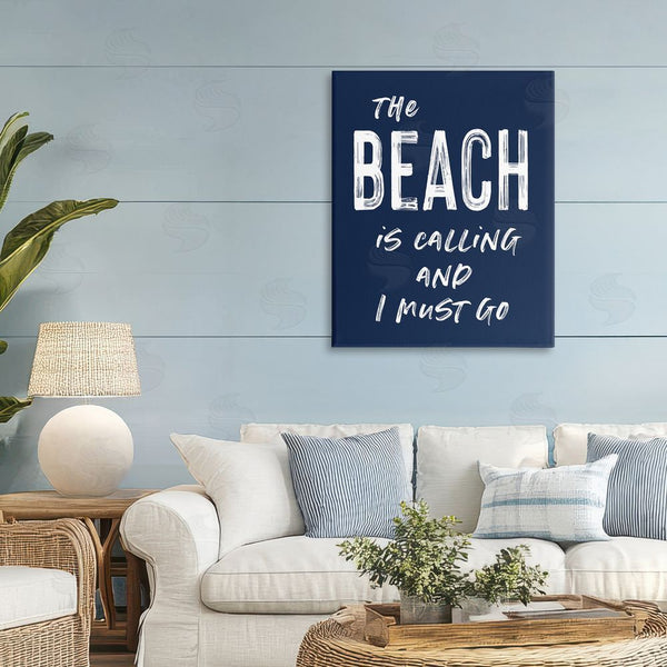 Stupell Industries Lettered And Lined | Beach Is Calling Summer Sentiment Wall Art