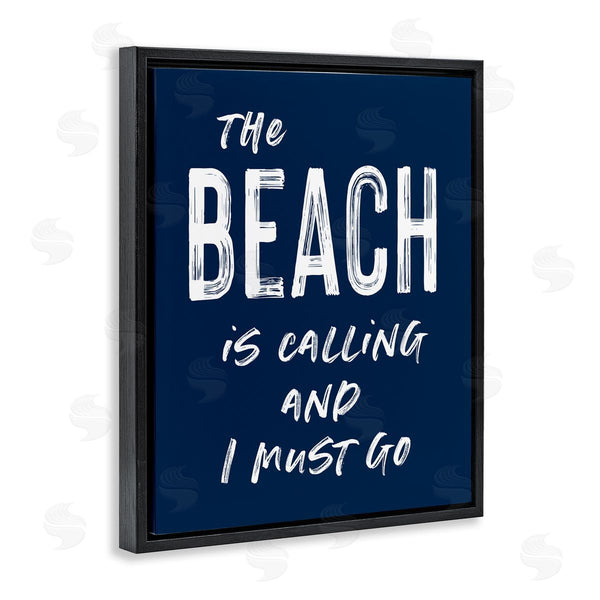 Stupell Industries Lettered And Lined | Beach Is Calling Summer Sentiment Wall Art