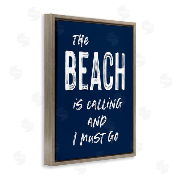 Stupell Industries Lettered And Lined | Beach Is Calling Summer Sentiment Wall Art