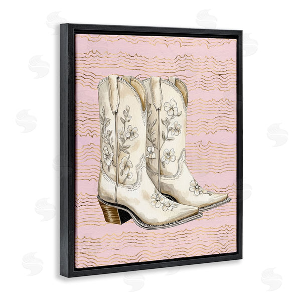 Stupell Industries Lettered And Lined | Cowgirl Boots In White