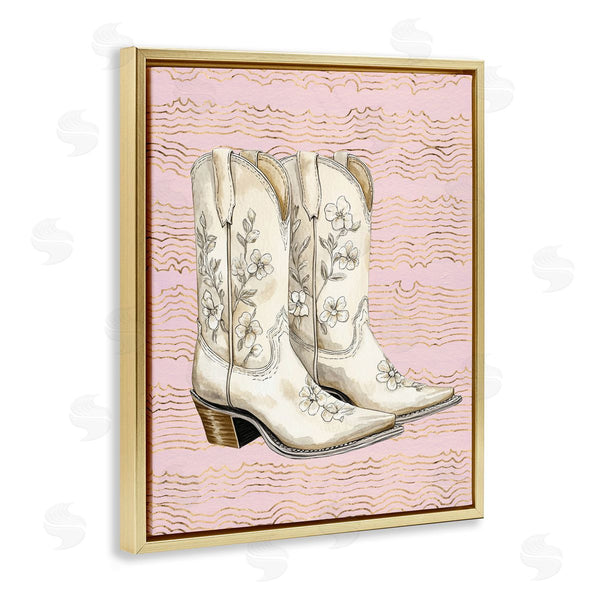 Stupell Industries Lettered And Lined | Cowgirl Boots In White