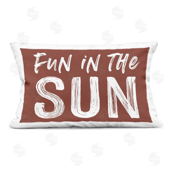 stupell industries Lettered and Lined | Fun In Sun Brown Sentiment Printed Throw Pillow