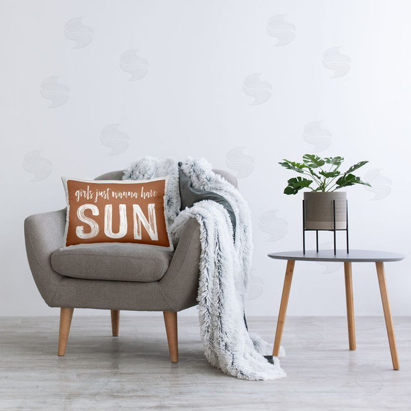 Stupell Industries Lettered And Lined | Girls Wanna Have Sun Brown Printed Throw Pillow