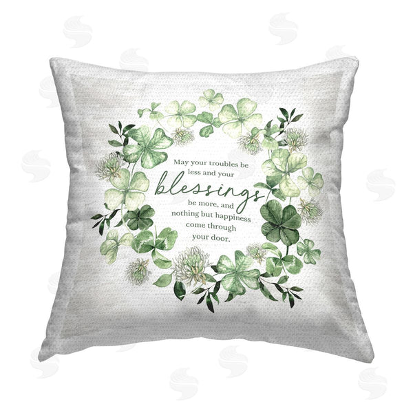 Stupell Industries Lettered And Lined | Irish Proverb & Shamrocks Printed Throw Pillow
