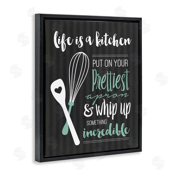 Stupell Industries Lettered And Lined | Life Is A Kitchen Motivational Wall Art