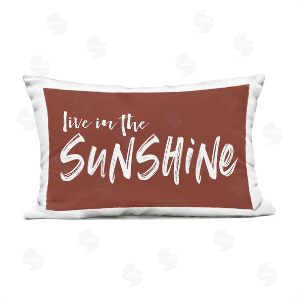Stupell Industries Lettered And Lined | Live In The Sunshine Brown Printed Throw Pillow