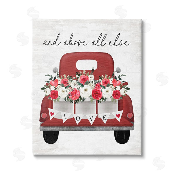 stupell industries Lettered and Lined | Love Above All Else Truck Wall Art