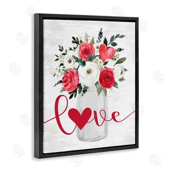 Stupell Industries Lettered And Lined | Love & Hearts Flower Bouquet