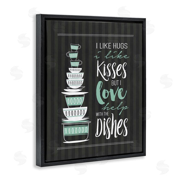 Stupell Industries Lettered And Lined | Love Help With Dishes Wall Art