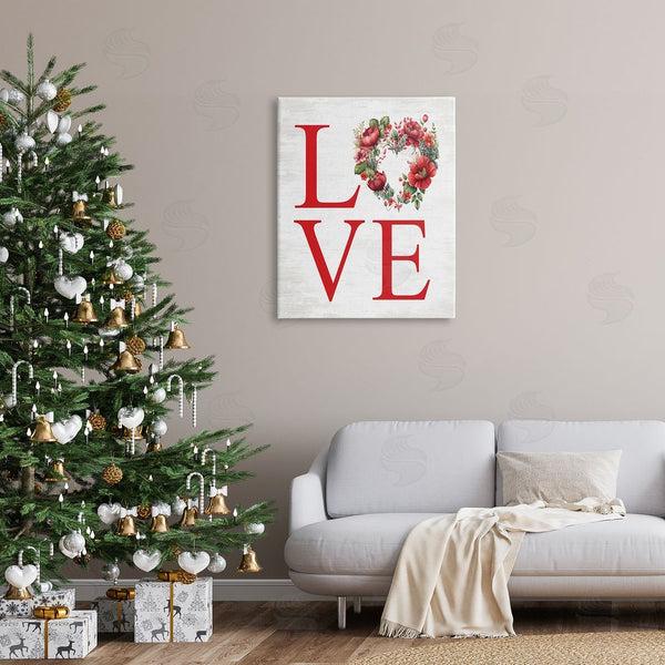 Stupell Industries Lettered And Lined | Love With Heart Wreath Wall Art