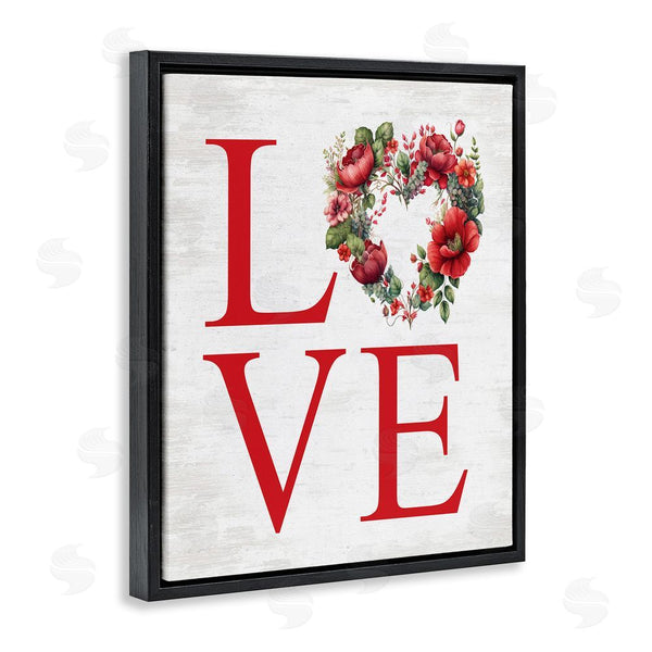 Stupell Industries Lettered And Lined | Love With Heart Wreath Wall Art