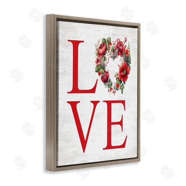 Stupell Industries Lettered And Lined | Love With Heart Wreath Wall Art