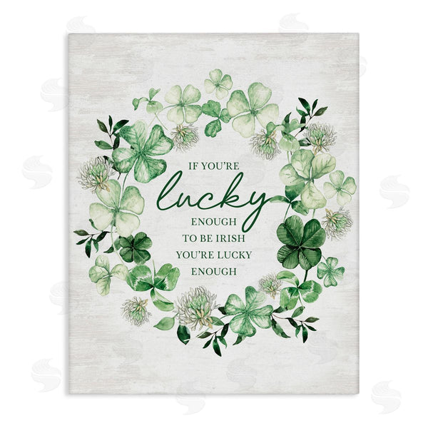 stupell industries Lettered and Lined | Lucky To Be Irish Wreath