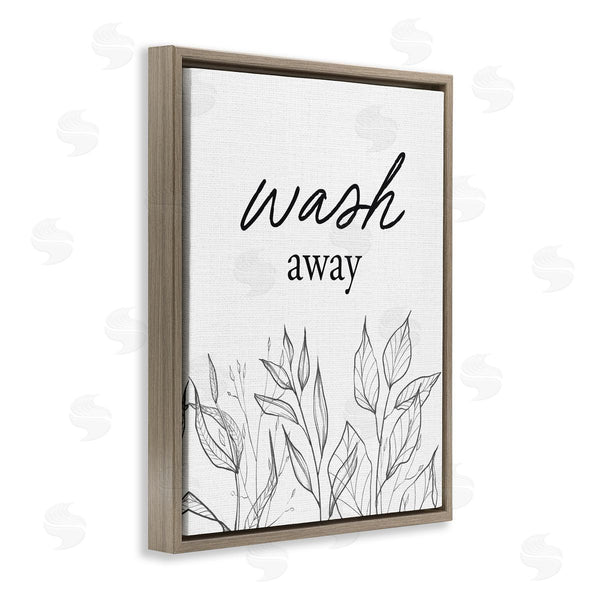 Stupell Industries Lettered And Lined | Minimalist Leaves Wash Away Wall Art