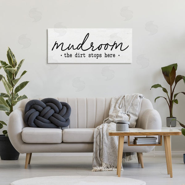 Stupell Industries Lettered And Lined | Mudroom Script Dirt Stops Here Wall Art