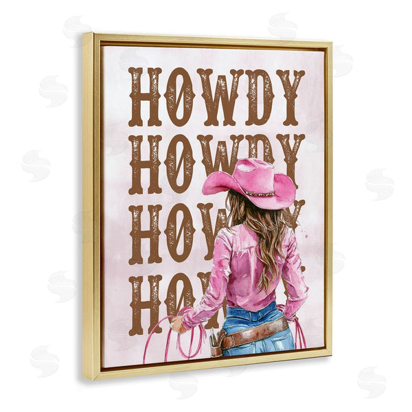 Stupell Industries Lettered And Lined | Pink & Brown Howdy Cowgirl