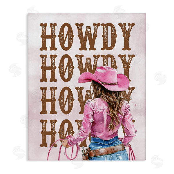 stupell industries Lettered and Lined | Pink & Brown Howdy Cowgirl