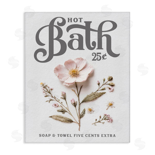 stupell industries Lettered and Lined | Pressed Flower Vintage Bath Wall Art