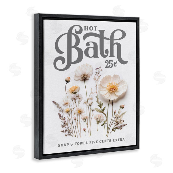 Stupell Industries Lettered And Lined | Pressed Flowers Hot Bath Wall Art