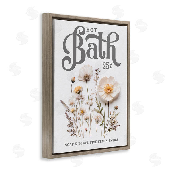 Stupell Industries Lettered And Lined | Pressed Flowers Hot Bath Wall Art