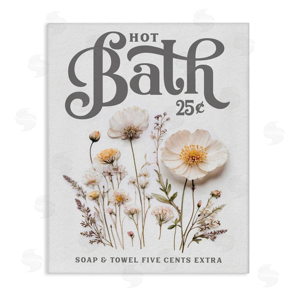 stupell industries Lettered and Lined | Pressed Flowers Hot Bath Wall Art