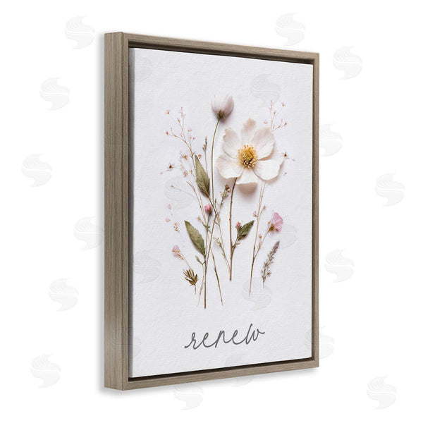 Stupell Industries Lettered And Lined | Pressed Flowers Renew Wall Art