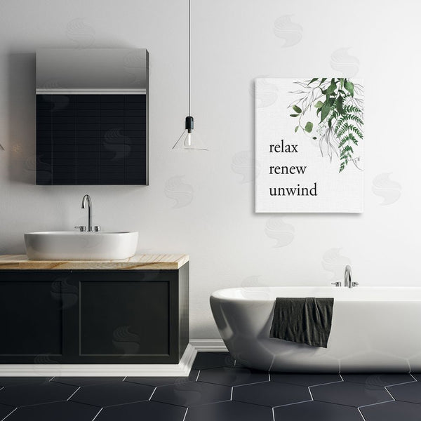 Stupell Industries Lettered And Lined | Relax Renew Unwind With Foliage Wall Art