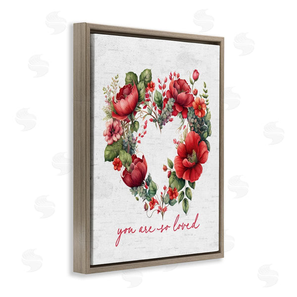 Stupell Industries Lettered And Lined | So Loved Romantic Heart Wreath