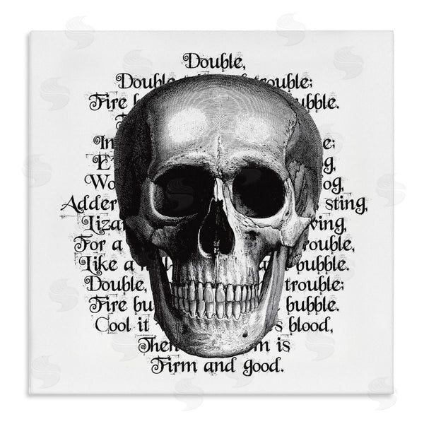 stupell industries Lettered and Lined | Spooky Skull Layered Vintage Script Hex Text Wall Art
