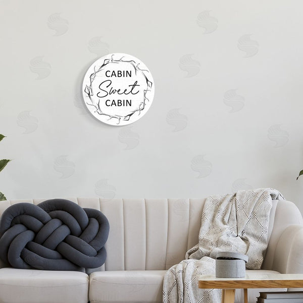 Stupell Industries Lettered And Lined | Sweet Cabin Rustic Deer Antlers Entryway Sign Wall Art