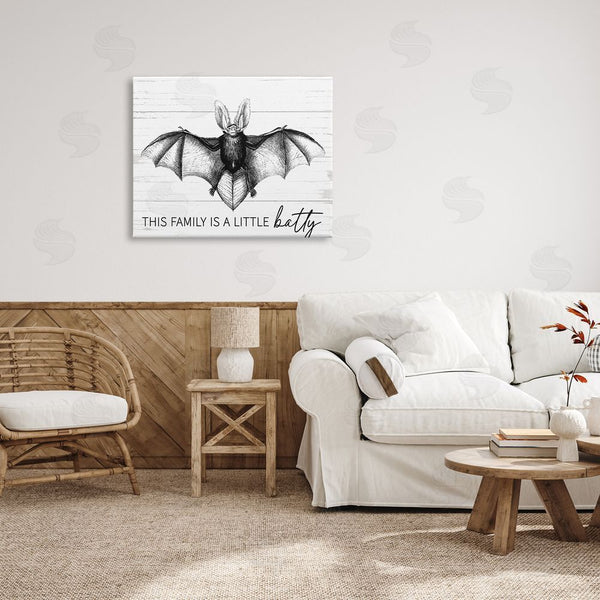 Stupell Industries Lettered And Lined | This Family Is Batty Wall Art