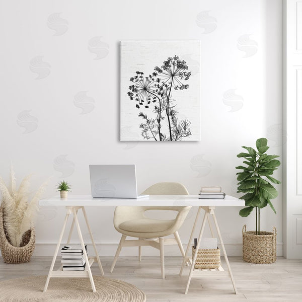 Stupell Industries Lettered And Lined | Varied Botanical Herbs Casual Wildflower Birch Pattern Wall Art
