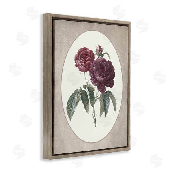 Stupell Industries Lettered And Lined | Vintage Blooms Within Oval Wall Art