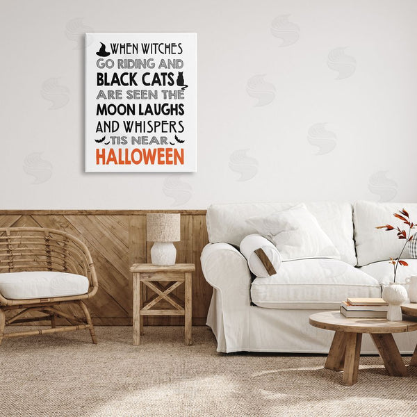 Stupell Industries Lettered And Lined | Vintage Halloween Bats & Cat Wall Art
