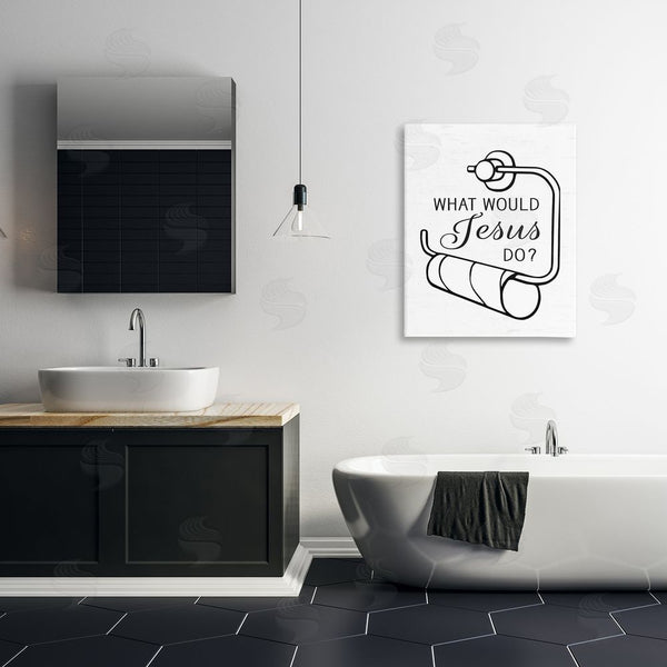 Stupell Industries Lettered And Lined | What Would Jesus Do Toilet Paper Wall Art