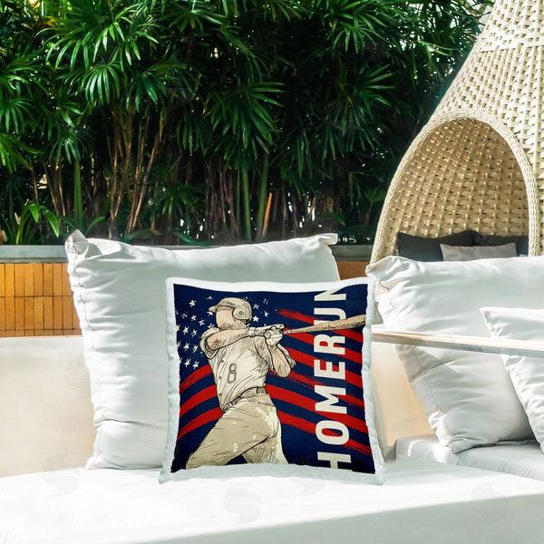 Stupell Industries LightBoxJournal | Patriotic Home Run Baseballer Printed Throw Pillow