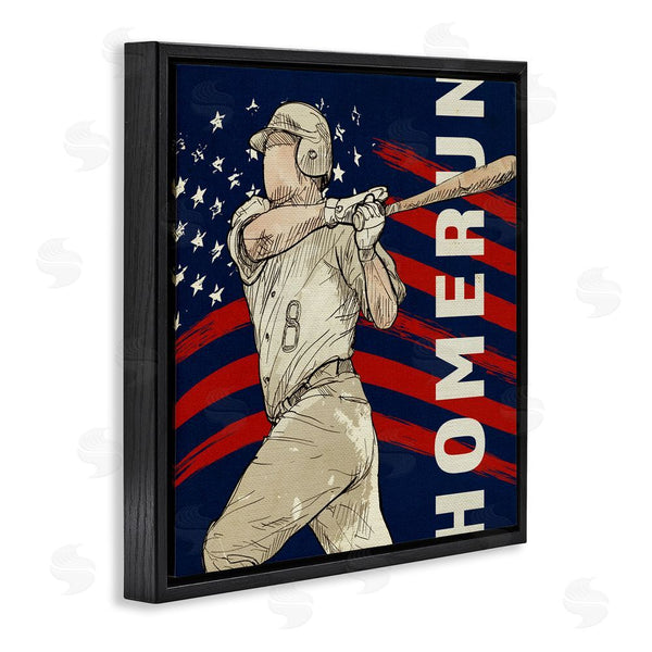 Stupell Industries LightBoxJournal | Patriotic Home Run Baseballer Wall Art