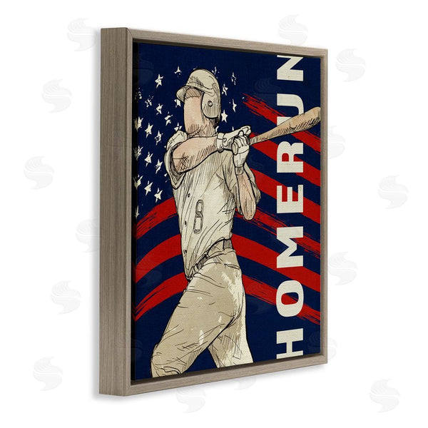 Stupell Industries LightBoxJournal | Patriotic Home Run Baseballer Wall Art
