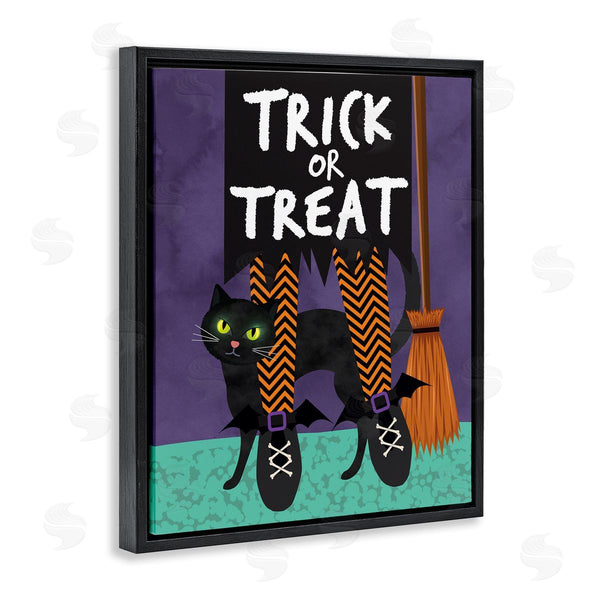 Stupell Industries Linda Birtel | Trick Or Treat Cat & Witch Wall Art