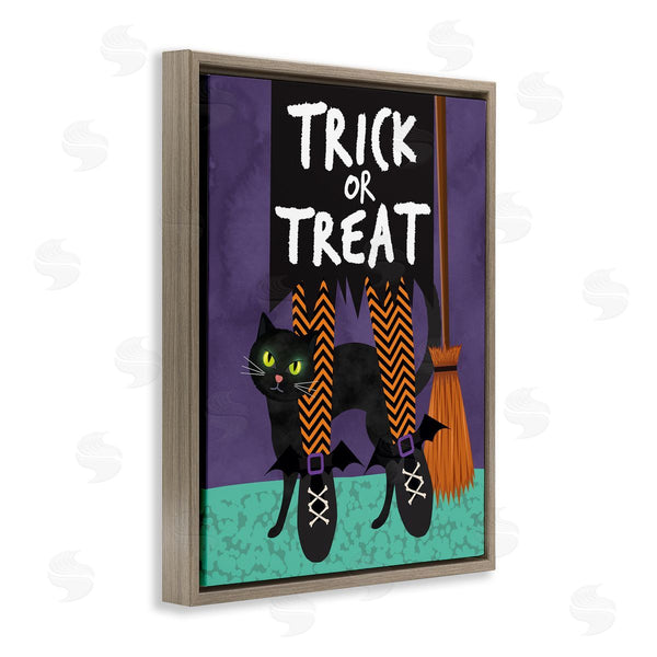 Stupell Industries Linda Birtel | Trick Or Treat Cat & Witch Wall Art