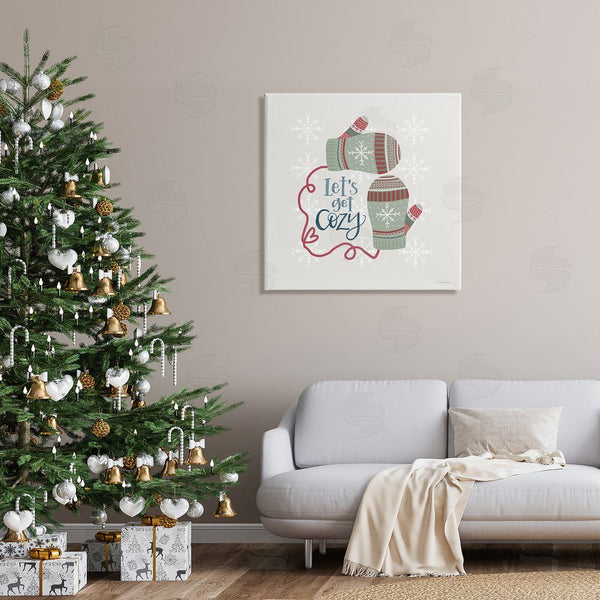 Stupell Industries Lisa Larson | Let's Get Cozy Winter Mittens Snowflake Pattern Wall Art