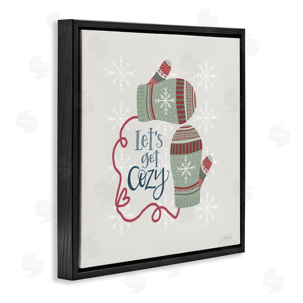 Stupell Industries Lisa Larson | Let's Get Cozy Winter Mittens Snowflake Pattern Wall Art