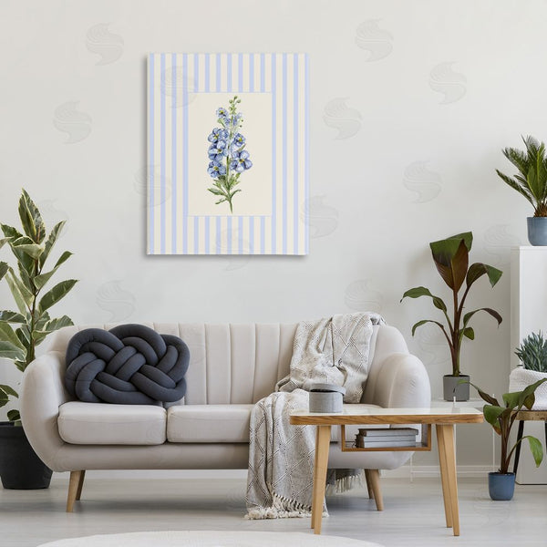 Stupell Industries Lisa Wehmeyer | Blue Stripe Larkspur Wall Art