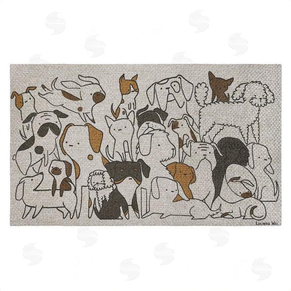 stupell industries Lisa Wehmeyer | Eclectic Dog Breeds Faux Sisal Door Mat